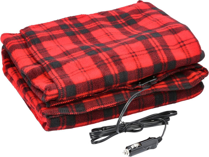 Stalwart Heated Car Blanket – 12-Volt Electric Blanket for Car, Truck, SUV, or RV – Portable Heated Throw, Camping Essentials (Tan)