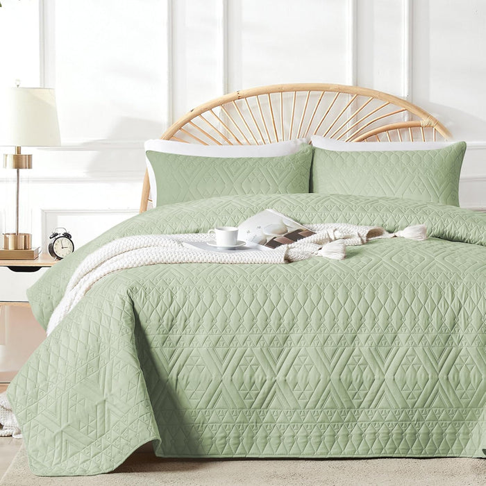 akkialla King/Cal King Size Quilt Bedding Set,Beige Lightweight Microfiber Soft Bedspread,Modern Style Geometric Pattern Coverlet Set for All Seasons,3 Piece(1 Quilt,2 Pillow Shams)