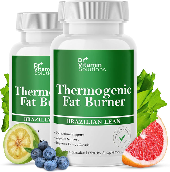 DR VITAMIN SOLUTIONS Thermogenic Fat Burner Brazilian Lean, Weight Loss Pills for Women, Waist Trimmer & Supplements for Bloating for Women & Men, 60 Capsules