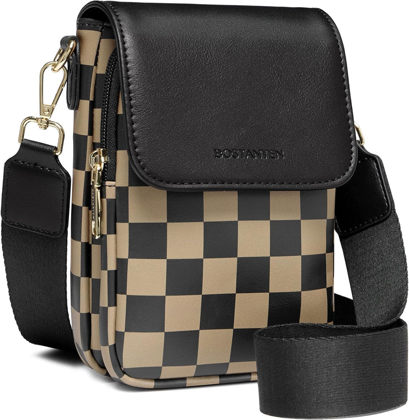 BOSTANTEN Small Crossbody Bags for Women Cell Phone Purse Leather Wallet Handbags with Card Slots