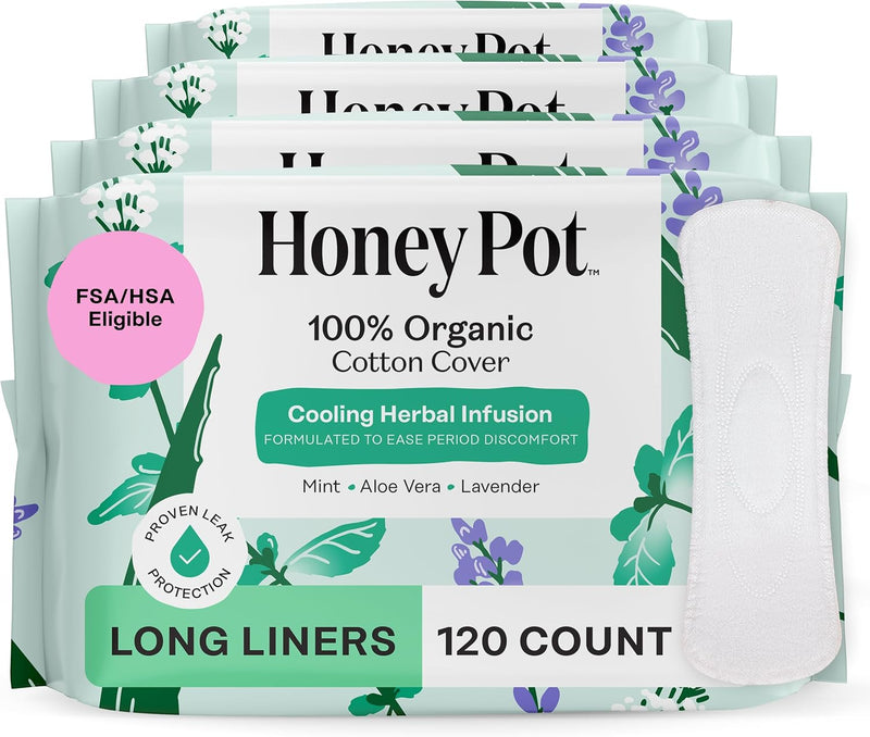 The Honey Pot Company - Herbal Pads for Women - Overnight w/Wings - Infused w/Essential Oils for Cooling Effect & Organic Cotton Cover - Feminine Care - 12 ct