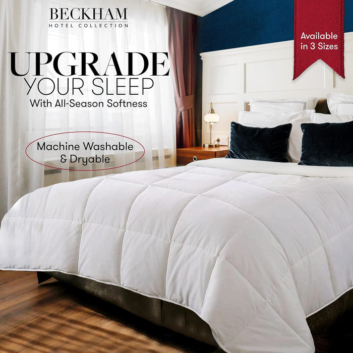 Beckham Hotel Collection Full/Queen Size Comforter - 1600 Series Down Alternative Home Bedding & Duvet Insert - Pure White
