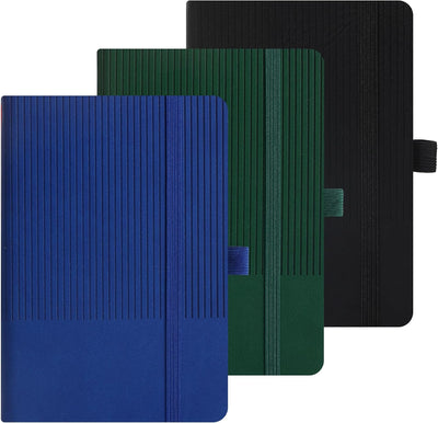 BOBO RABBIT 3 Pack Pocket Journal Notebooks A6 Size Small Mini Notebook For Note Taking Hardcover Leather College Ruled Lined Note Pads for Women Men, Total 576 Pages