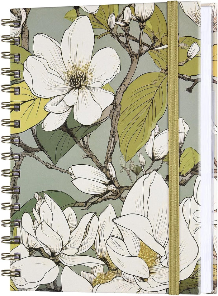 OMEYA Spiral Notebook, 4 Pack A5 Lined Journal for Women, Hardcover Spiral Journal with 2 Pockets, College Ruled Notebooks, Cute Notebook for Office, School Supplies, Gifts (160 Pages, 6.3" x 8.46")