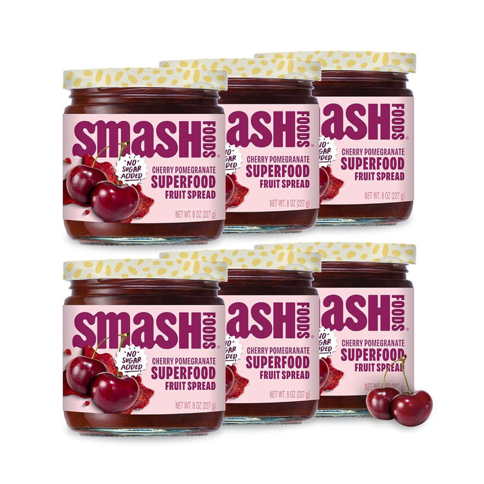 Smash Foods Raspberry Jam | Low-Calorie, No Sugar Added Keto Jam with Upcycled Fruit & Chia Seeds | Vegan, Paleo Superfood Fruit Spread (6 Jars)