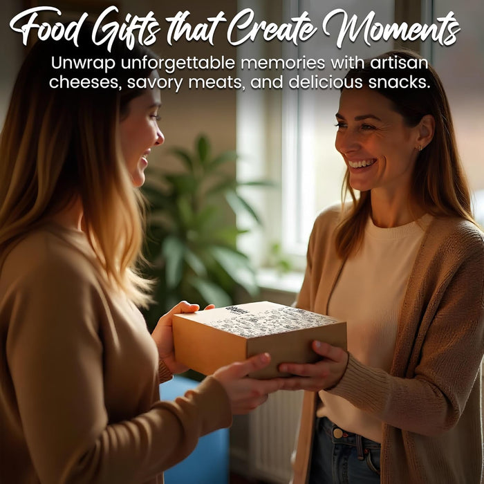 Deluxe Charcuterie Food Items, Meat and Cheese Gift Basket with Salami, Summer Sausage, Charcuterie Board Food Gifts for Men - Father's Day, Mother's Day, Easter, House Warming, Care Package, Thanksgiving, and Christmas Gifts (10-item Bundle)