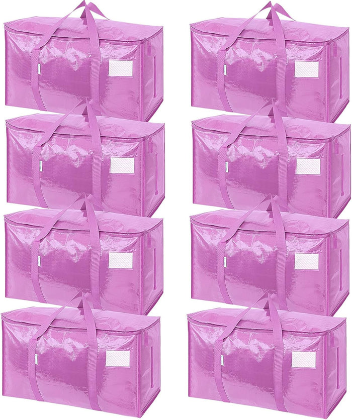 TICONN 6 Pack Extra Large Moving Bags with Zippers & Carrying Handles, Heavy-Duty Storage Tote Moving Boxes for Space Saving