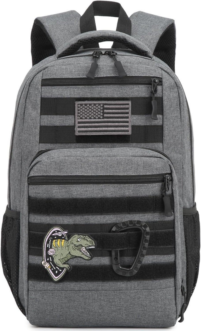 Kids Tactical Backpack Army Molle Bookbag Military Boys Backpack for School, Outdoor, Camping, Black Camo