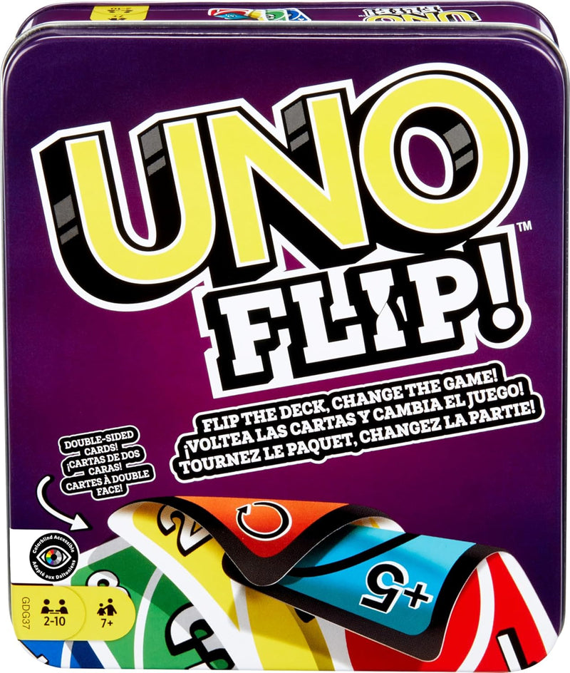 Mattel Games UNO Card Game in a Collectible Storage Tin for Kids, Adults, Families, Parties & Travel, 2 to 10 Players (Amazon Exclusive)