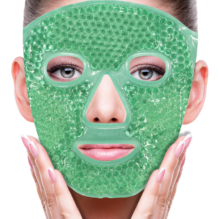 ZNÖCUETÖD Cold Face Eye Mask Ice Pack Reduce Facial Puff, Dark Circles, Gel Beads Hot Heat Cold Compress Pack, Face SPA for Woman Sleeping, Pressure, Headaches, Skin Care, Post Laser Care[Blue]
