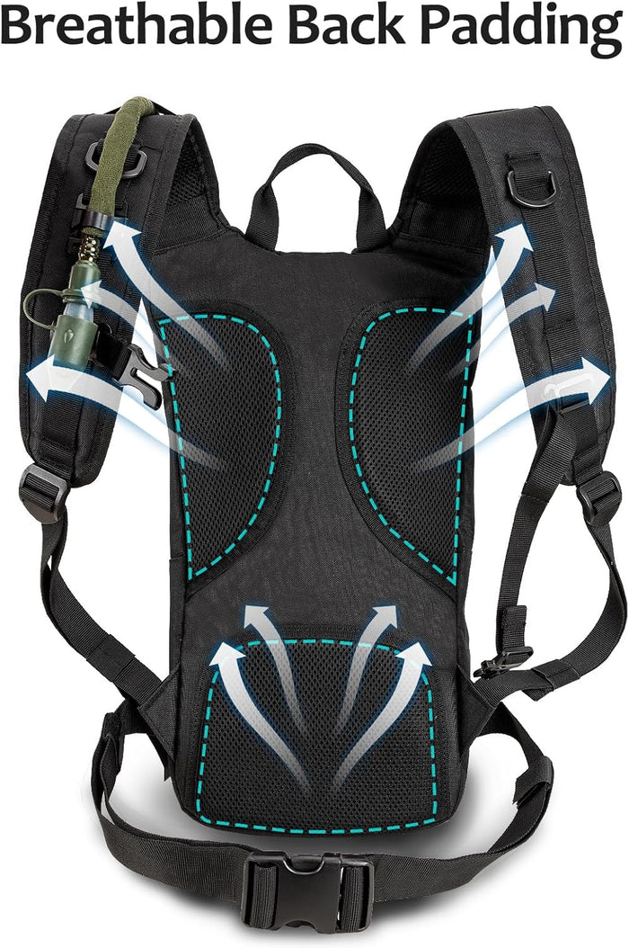 Hydration Backpack Tactical with 3l TPU Water Bladder: Hiking MOLLE Military Day Bag for Hunting for Men Women