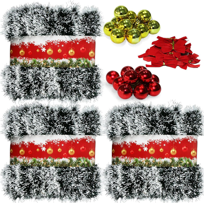 5 Pack 250FT Christmas Garland Flower for Christmas and Non-Lit Soft Greenery Holiday Decor for Outdoor Indoor Artificial Christmas Twist Garland Home Artificial Greenery Wedding Party Decoration