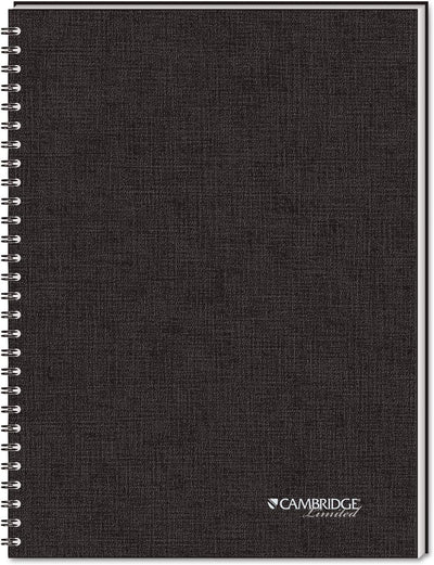 Cambridge Limited Business Notebook, Legal Ruled Paper, 5" x 8", 80 Sheets, Flexible Soft Touch Cover, Wirebound, Black (06074)