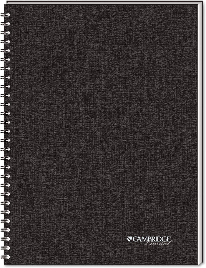 Cambridge Limited Business Notebook, Legal Ruled Paper, 5" x 8", 80 Sheets, Flexible Soft Touch Cover, Wirebound, Black (06074)