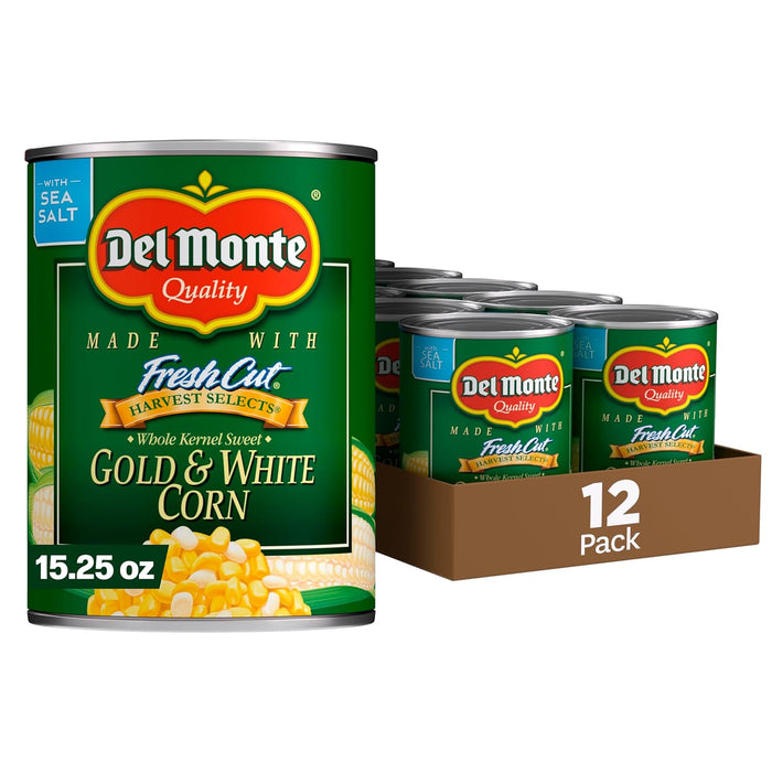 DEL MONTE FRESH CUT Golden Sweet Whole Kernel Corn Canned Vegetables, 4-Pack, 15.25 oz Cans