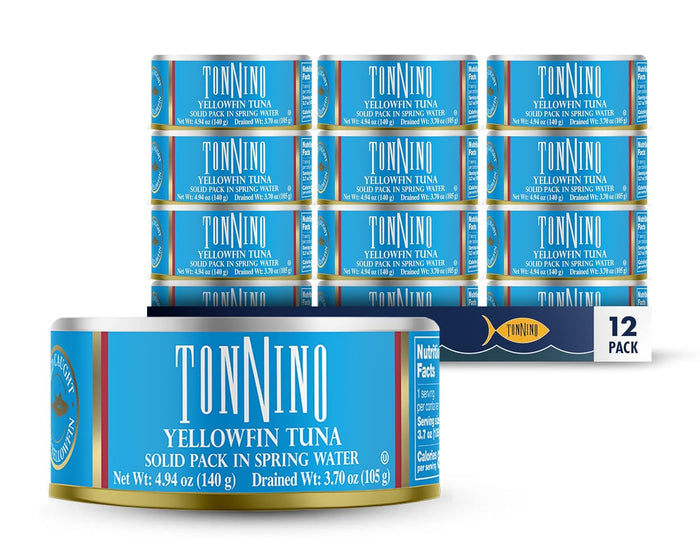 Tonnino Yellowfin Tuna Fish in Olive Oil - Pack of 12 Can (4.94 Ounces (Pack of 12), Olive Oil)
