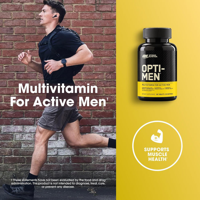 Optimum Nutrition Opti-Men, Vitamin C, Zinc and Vitamin D, E, B12 for Immune Support Mens Daily Multivitamin Supplement, 90 Count (Packaging May Vary)