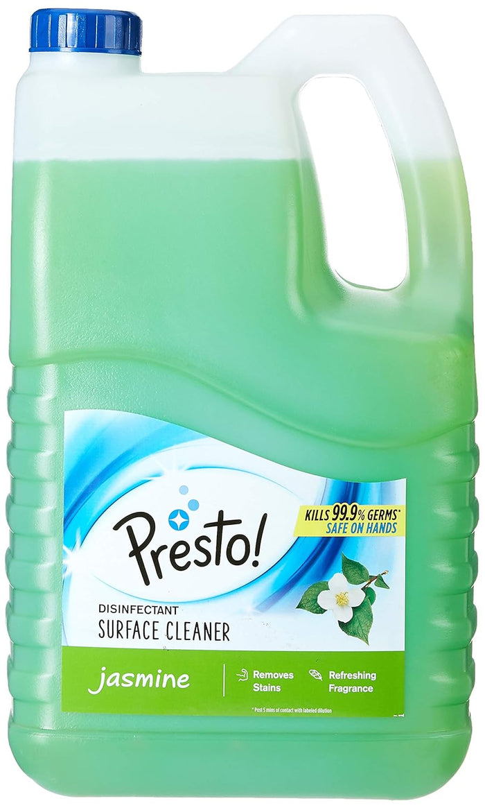 Amazon Brand - Presto! Disinfectant Surface & Floor Cleaner Liquid | Lavendar | 2 Litre | 1 Can | Kills 99.9% Germs | Removes Stains | Safe On Hands