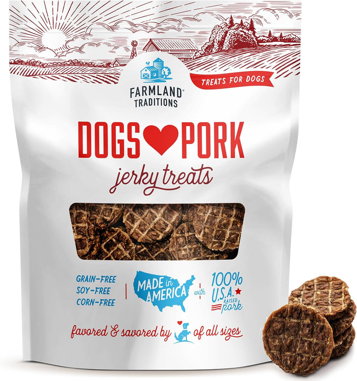 Farmland Traditions Dogs Love Chicken Jerky Dog Treats, Premium Two-Ingredient Dog Jerky with USA-Raised Chicken, 3-Pound Bag