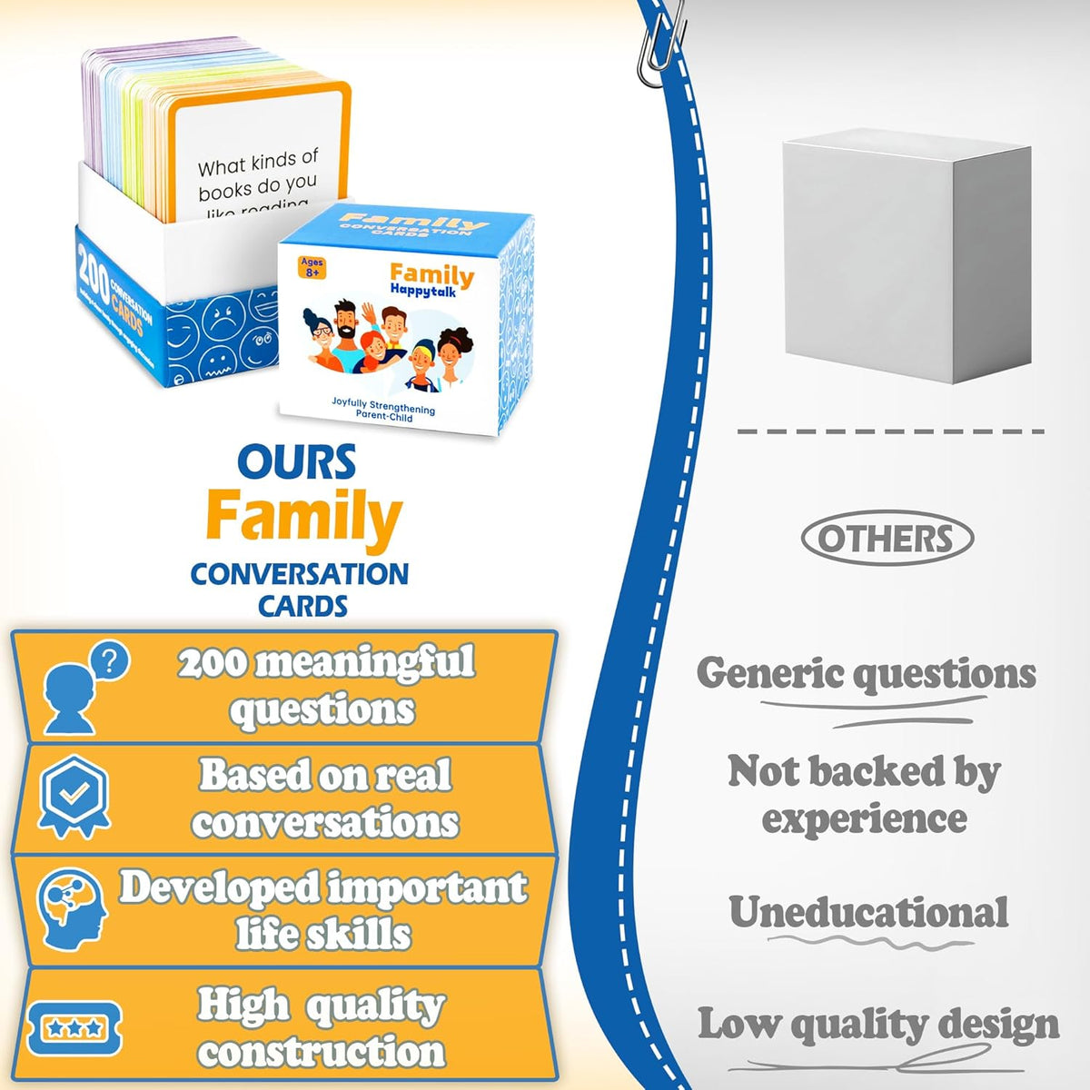 XLART Family Game Night Card: 200 Questions for Ages 12-16 - Conversation Cards - Great for Camping and Family Bonding