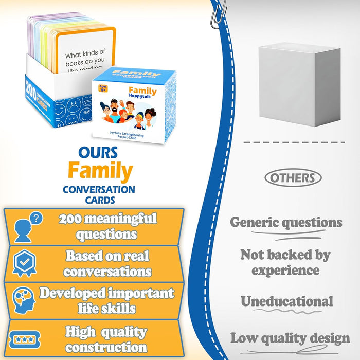XLART Family Game Night Card: 200 Questions for Ages 12-16 - Conversation Cards - Great for Camping and Family Bonding
