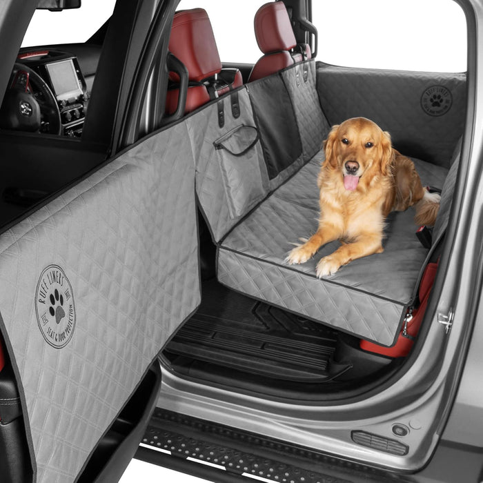 Ruff Liners Medium Back Seat Extender for Dogs – As Seen on Shark Tank – Hard Bottom Platform for Cars, SUVs & Mid-Size Trucks, 400lb Support, Waterproof – Rigid Back Seat Cover for Dogs
