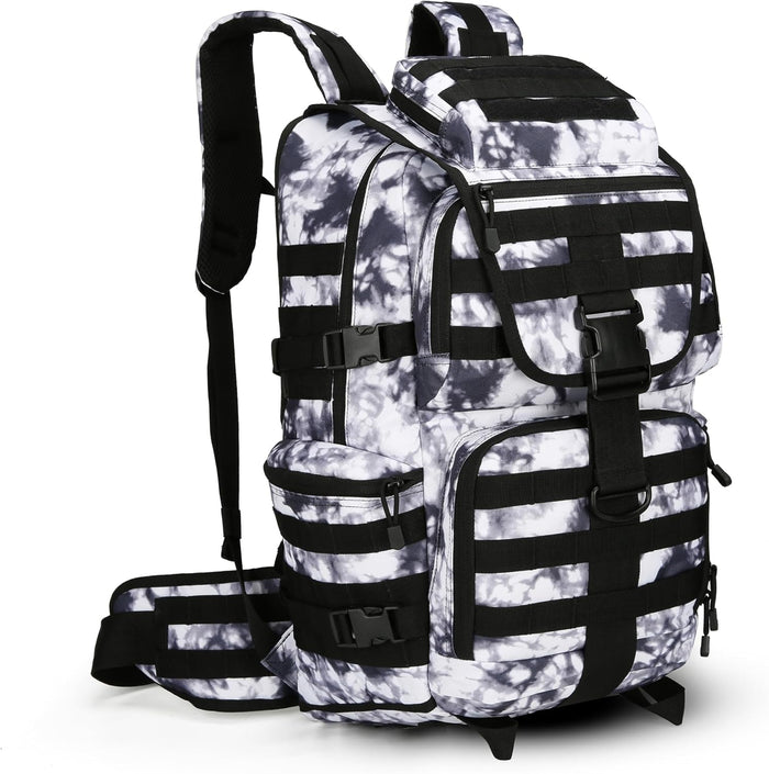100L Camping Hiking Backpack,Molle military Tactical rucksack backpack,Waterproof Lightweight Hiking Backpack (Woodland Camo-C)