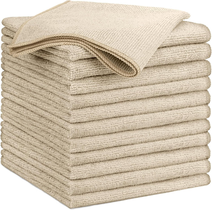 GLIMGLINT Black Microfiber Cleaning Cloth, 150 Pack Microfiber Towels for Cars, Lint Free, Scratch-Free, Highly Absorbent, Reusable Cleaning Rags for Car, Household, Shop Towels 14"X12"