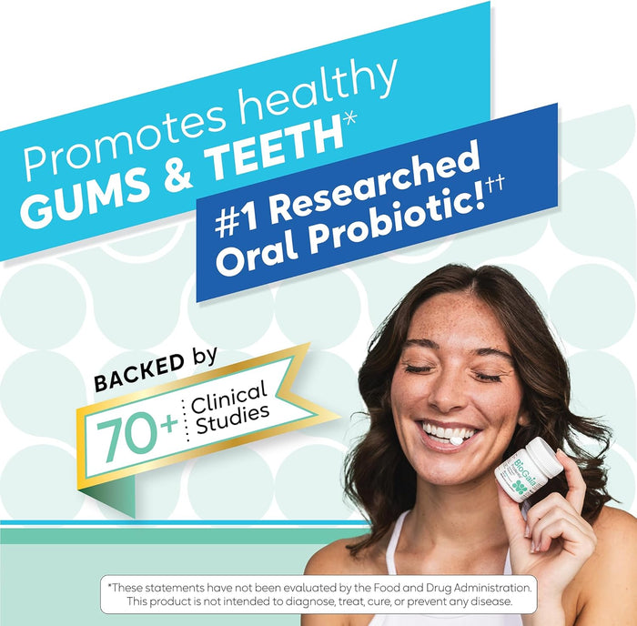 BioGaia Prodentis | Oral Probiotics | Promotes Healthy Gums & Teeth | Defends Against Bad Breath & Dental Problems | Improves Oral Health | Apple Flavored Dental Probiotic Lozenge