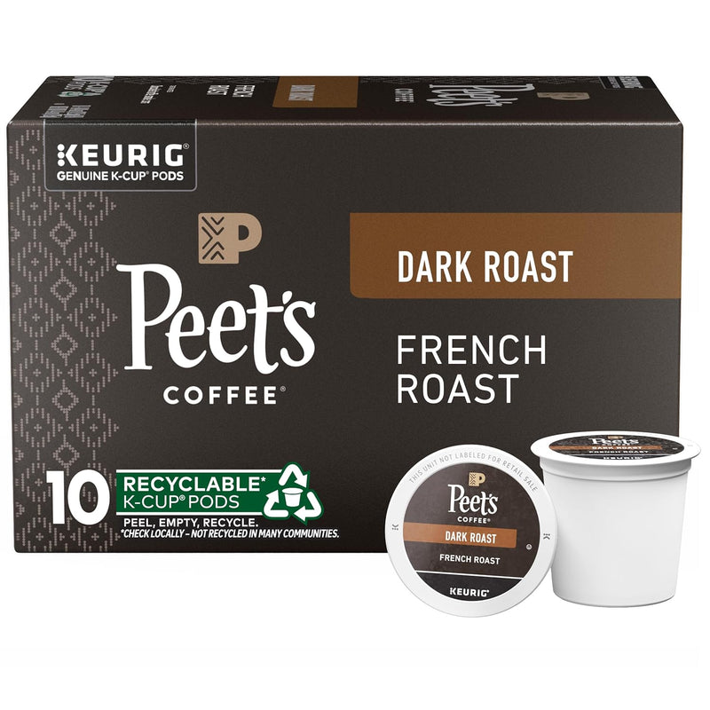 Peet's Coffee, Dark Roast Keurig K-Cup Pods - French Roast 54 Count (1 Box of 54 K-Cup Pods)