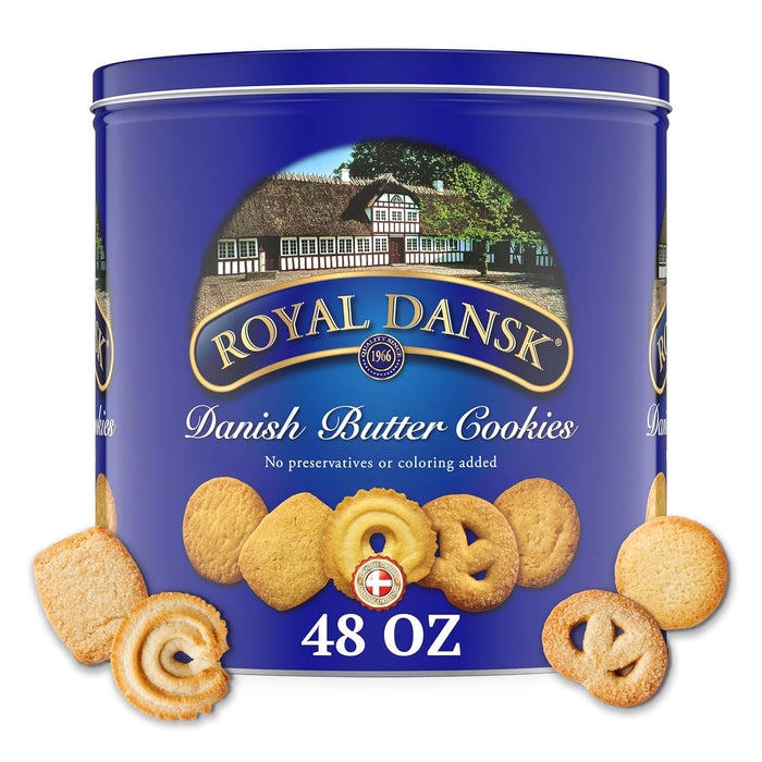 Royal Dansk Danish Butter Cookies, Premium Assorted Cookies in a Gift Tin, Great for Sharing and Gifting, 24 oz