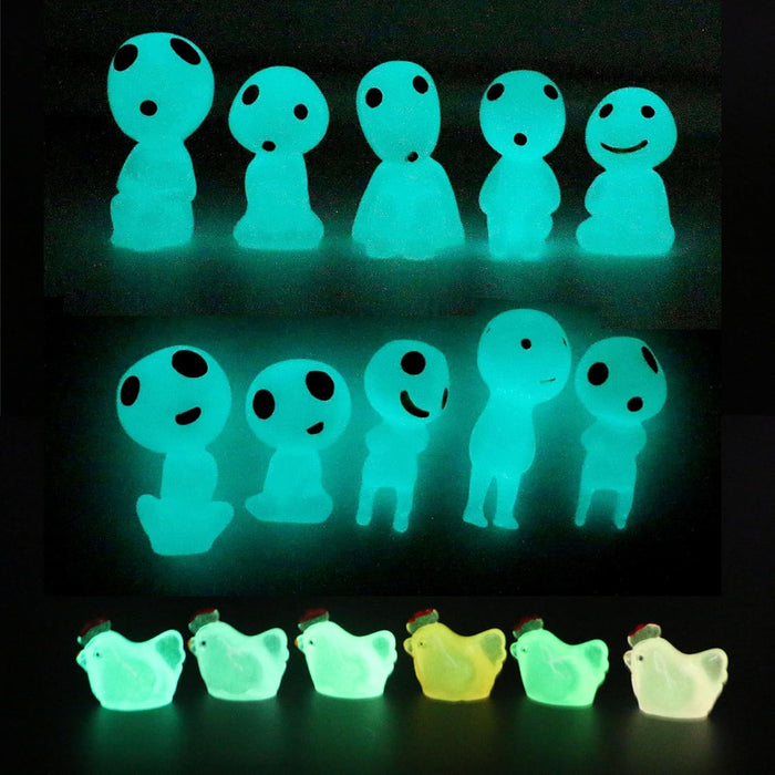 Fairy Garden Accessories Tree Elves Easter Egg Fillers Glow in Dark Basket Stuffers Garden Alien Decor Miniature for Micro Landscape Outdoor Status Patio Lawn Yard Kit