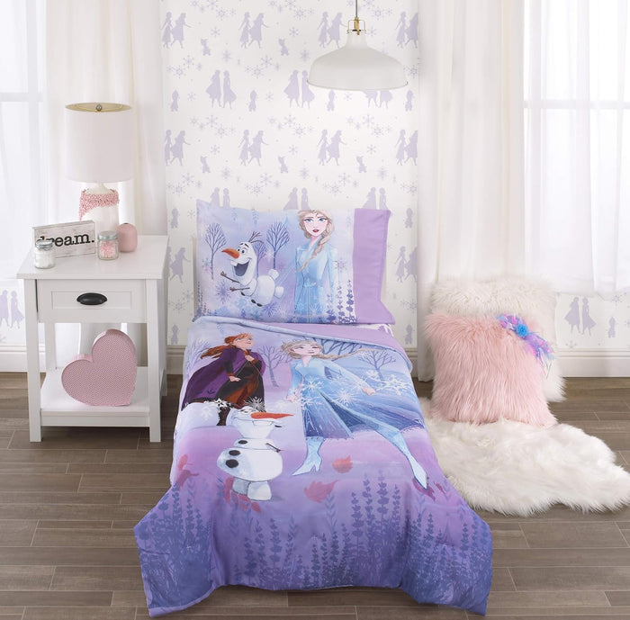 Disney Pretty Princess Toddler Bed, 4 Piece Set, Pink