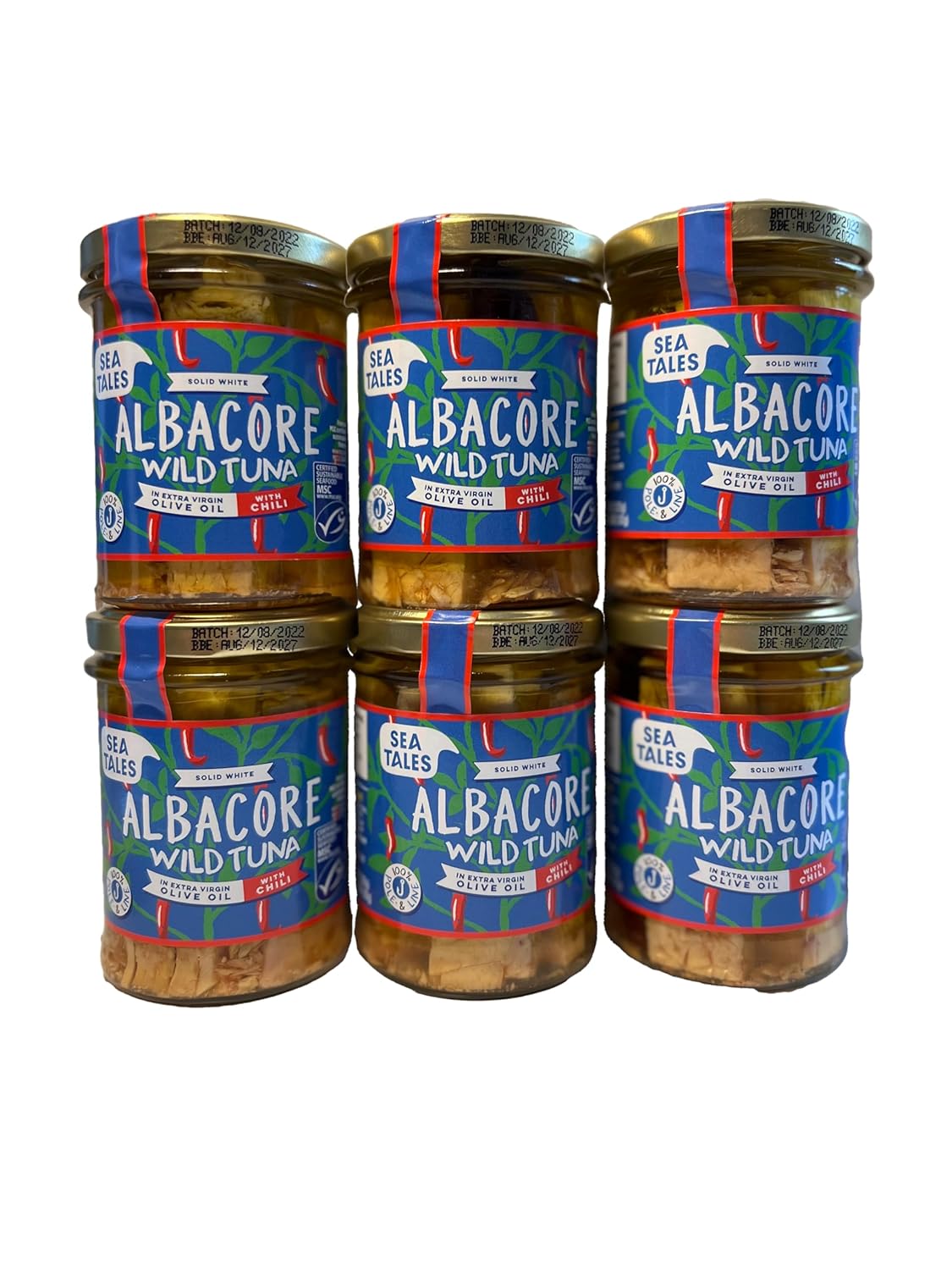 Sea Tales Solid White Albacore Canned Tuna in Water - No Salt Added - 100% Pole & Line Wild Sustainably Caught - BPA Free - High Protein Food - Keto Friendly - 5 oz. Cans (Pack of 12)