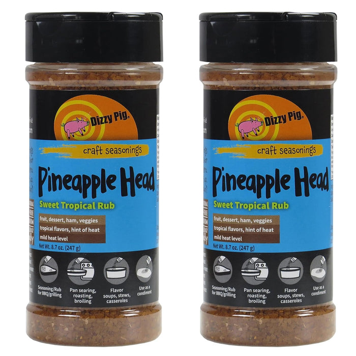 Dizzy Pig Pineapple Head Savory Sweet Tropical Seasoning Rub (Sample) - Hand Made in the USA - Seasons 2-4 lbs of Food - MSG Free, Gluten Free