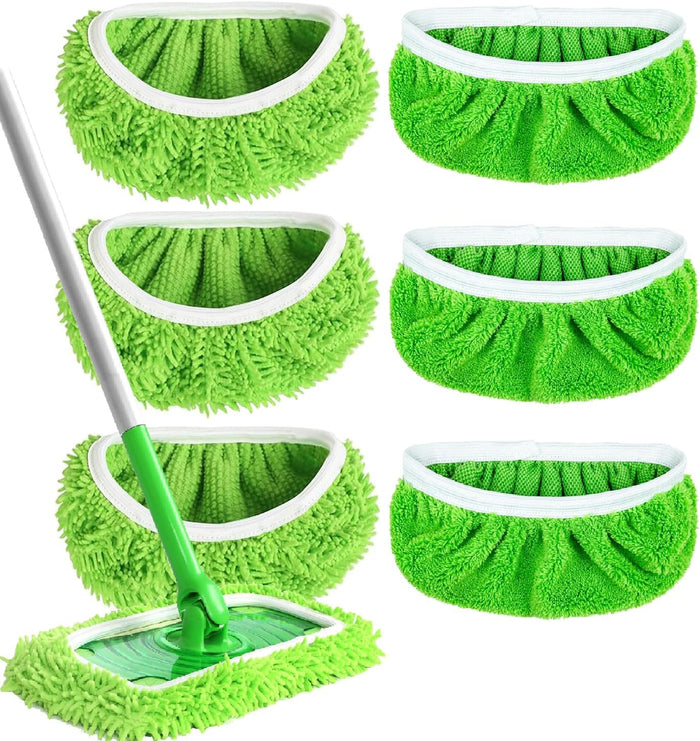 Reusable Microfiber Mop Pads Washable Wet Pads Compatible with Refills for Swiffer Sweeper Wet & Dry Sweeping Cloths Mop Head Replacement for Household Cleaning