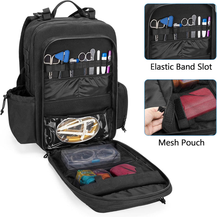 Damero Medical Tactical Backpack, Medical Supplies Bag First Aid Rucksack with Top Y-Strap for Hiking, Trekking Hunting Camping, Black (Bag Only)