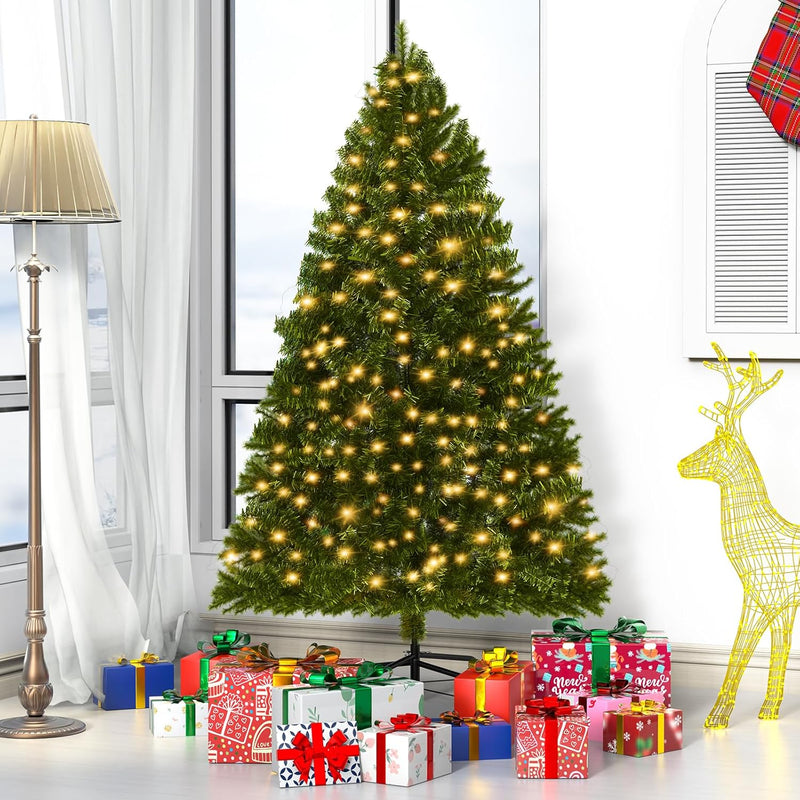 LEVELEVE Premium 6FT Artificial Holiday Christmas Tree w/800 Branch Tips,250 LED Lights for Home,Office,Party Decoration