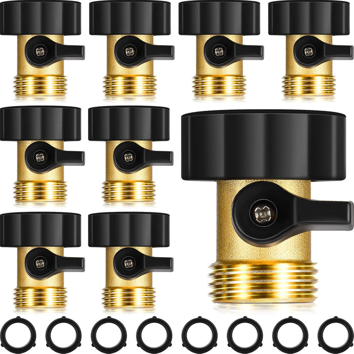 Tudomro 4 Pack Garden Hose Shut Off Valve Durable Heavy 3/4 Brass Shut Off Valve for Garden Hose with Extra Pressure Washer Water for Household Cleaning