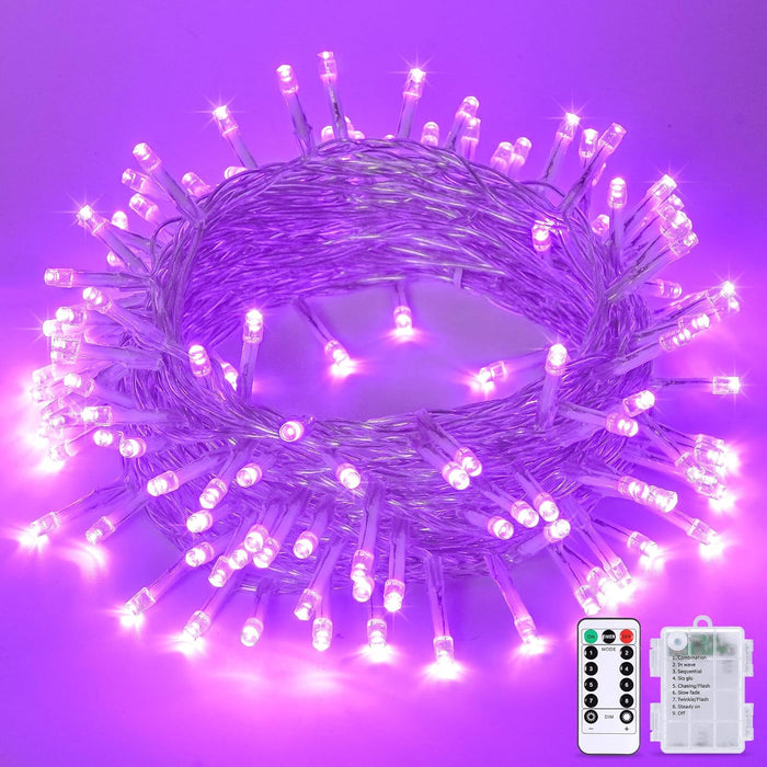 JMEXSUSS 2 Pack Battery Operated String Lights with Remote, Total 66ft 200 LED Classroom Lights, Battery Christmas Light Outdoor Indoor for Bedroom Classroom Dorm Yard Tree Party Decor(Warm White)