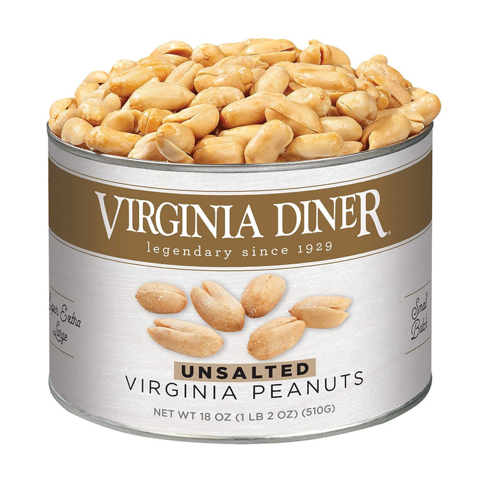 Virginia Diner Natural XL Blister Roasted Virginia Peanuts, Heart Healthy, All Natural, 36 Ounce Tin (2.25 Pound Salted)