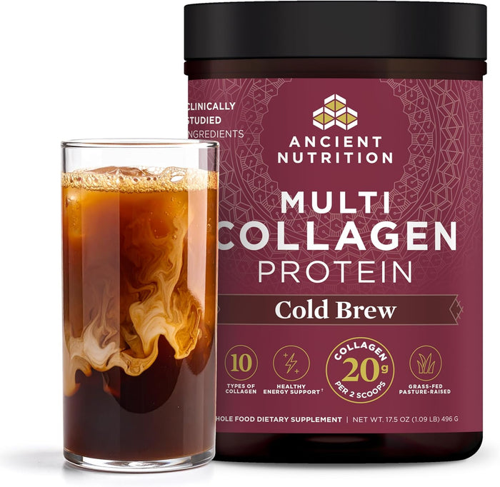 Ancient Nutrition Collagen Powder Protein with Probiotics, Unflavored Multi Collagen Protein with Vitamin C, 45 Servings, Hydrolyzed Collagen Peptides Supports Skin and Nails, Gut Health, 16oz