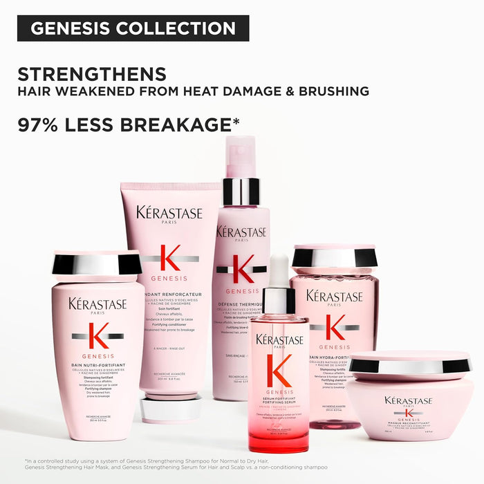 Kerastase Genesis Strengthening Nutri-Fortifiant Shampoo - For Weak or Damaged Hair, Detangles & Hydrates, For Normal to Dry Hair