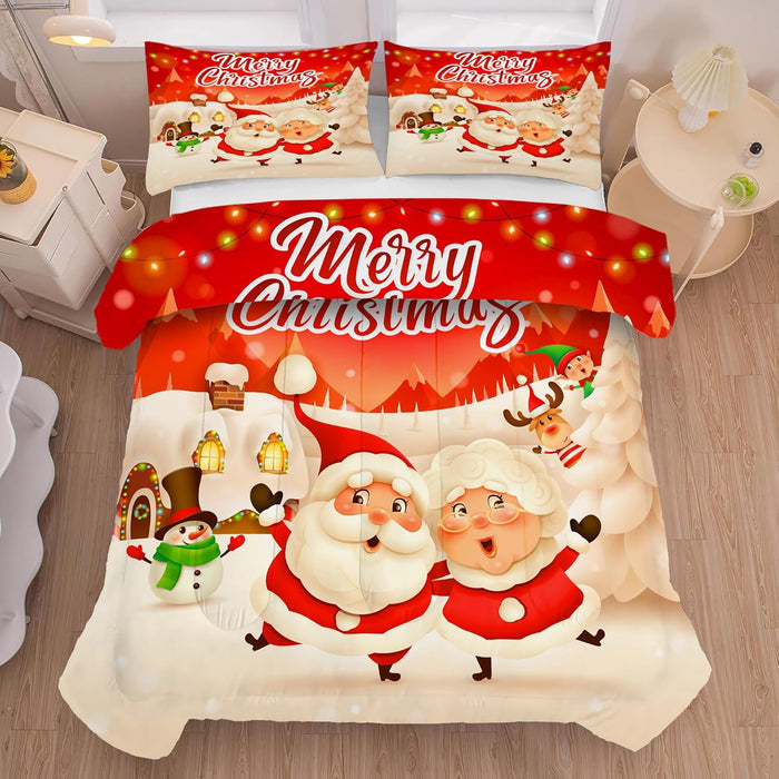 Christmas Comforter Set Twin Size Black and Red Plaid Bedding Sets Xmas Gift Christmas Themed Festival Quilt Set,1 Comforter + 1 Pillow Case
