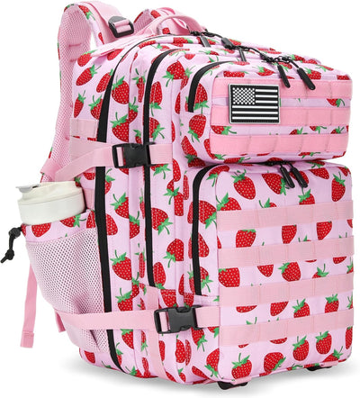 45L Tactical Assault Backpack 3 day assault pack with Molle Waterproof backpack Rucksack for Tactical Backpacks (Strawberry)