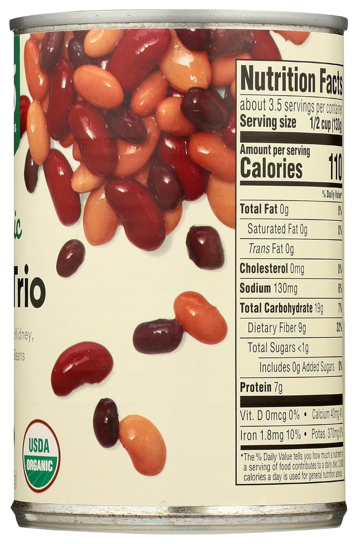 365 by Whole Foods Market, Organic Bean Trio (Kidney, Pinto, & Black Beans), 15 Ounce