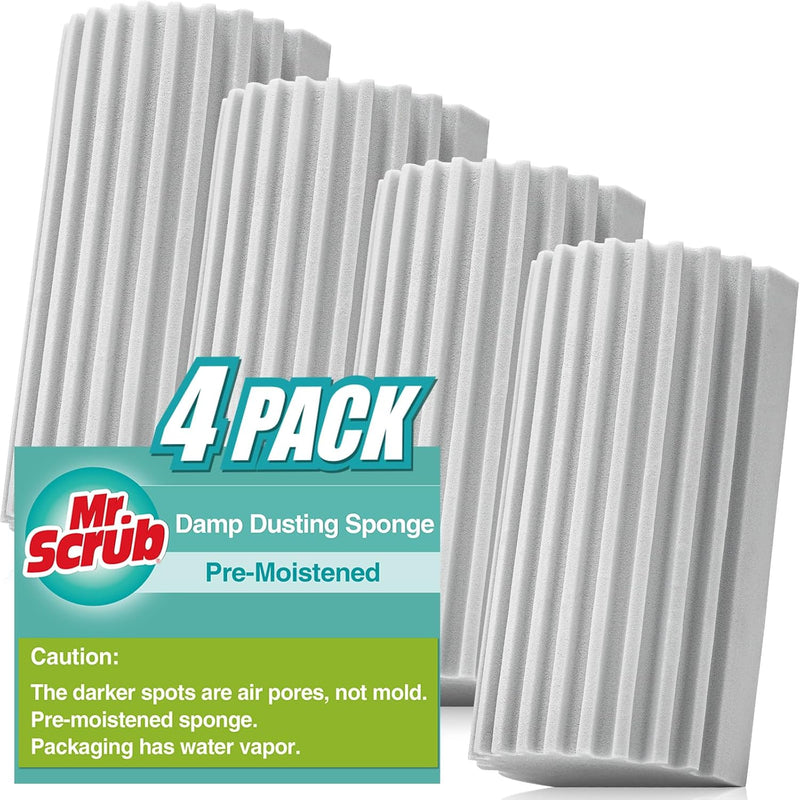 8 Pack Damp Dusting Sponge Duster, Grey Dust Cleaning Sponge, Reusable Household Cleaning Sponge Tool for Blinds, floorboards, Fan Blades, Vents, Glass, Railings, Mirrors