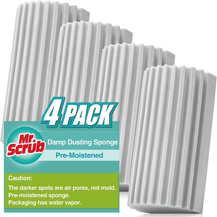 8 Pack Damp Dusting Sponge Duster, Grey Dust Cleaning Sponge, Reusable Household Cleaning Sponge Tool for Blinds, floorboards, Fan Blades, Vents, Glass, Railings, Mirrors