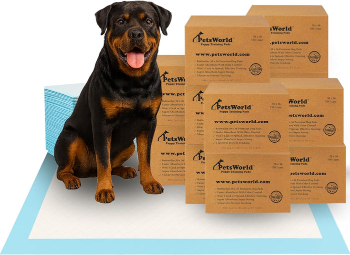 PETSWORLD Extra Large Potty Pads for Dogs, Odor Eliminating 30" x 36", 150 Count Pee Pads for Dogs, Gigantic XL Dog Pads, 5 Layer Ultra Absorbent Technology, Leak Proof Training Pads for Dogs & Cats