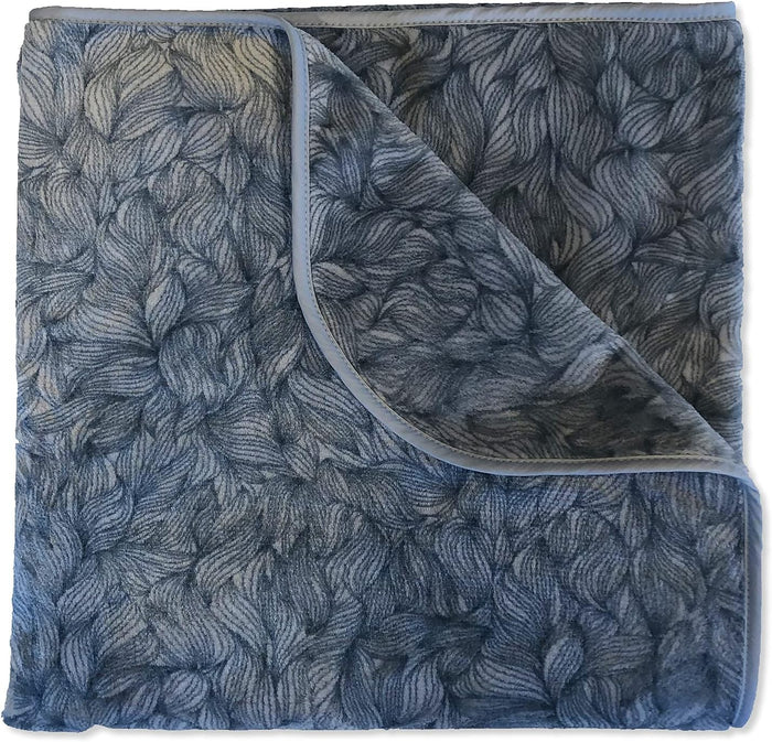 Mambe Silky Waterproof Throw for Protecting Furniture Bed Couch from Stains Caused by Dogs, Cats, Incontinence. Soft, Washable, Reversible. (Size Medium 70x70 inches, Color Buff/Dove)